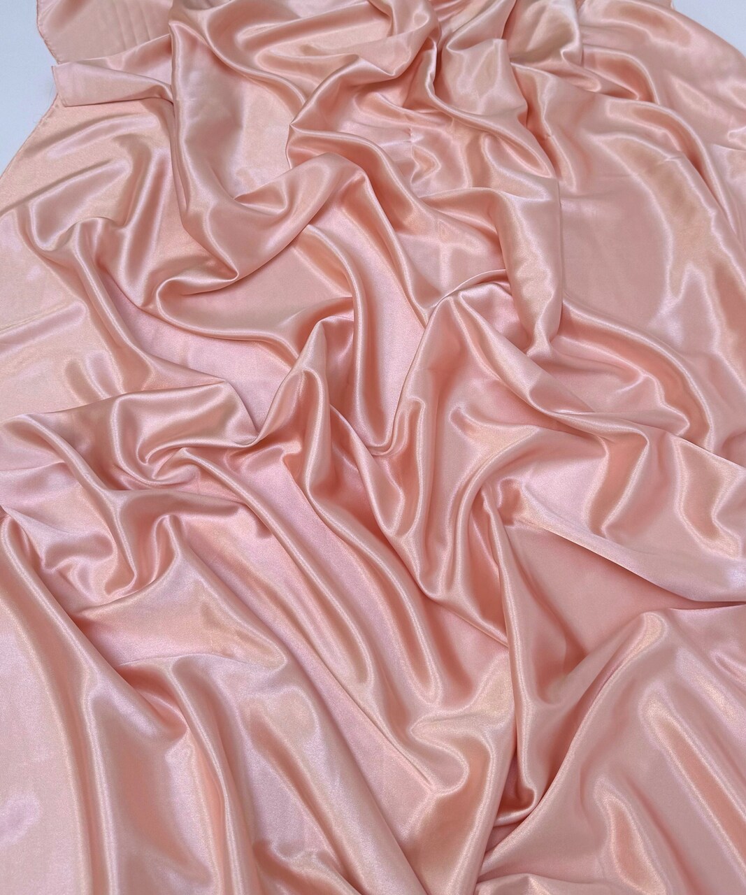 Blush Pink Stretch Charmeuse Satin Fabric by the Yard, 58" Wide Silky Lightweight Satin for Bridesmaid Dresses, Gowns, Lingerie
